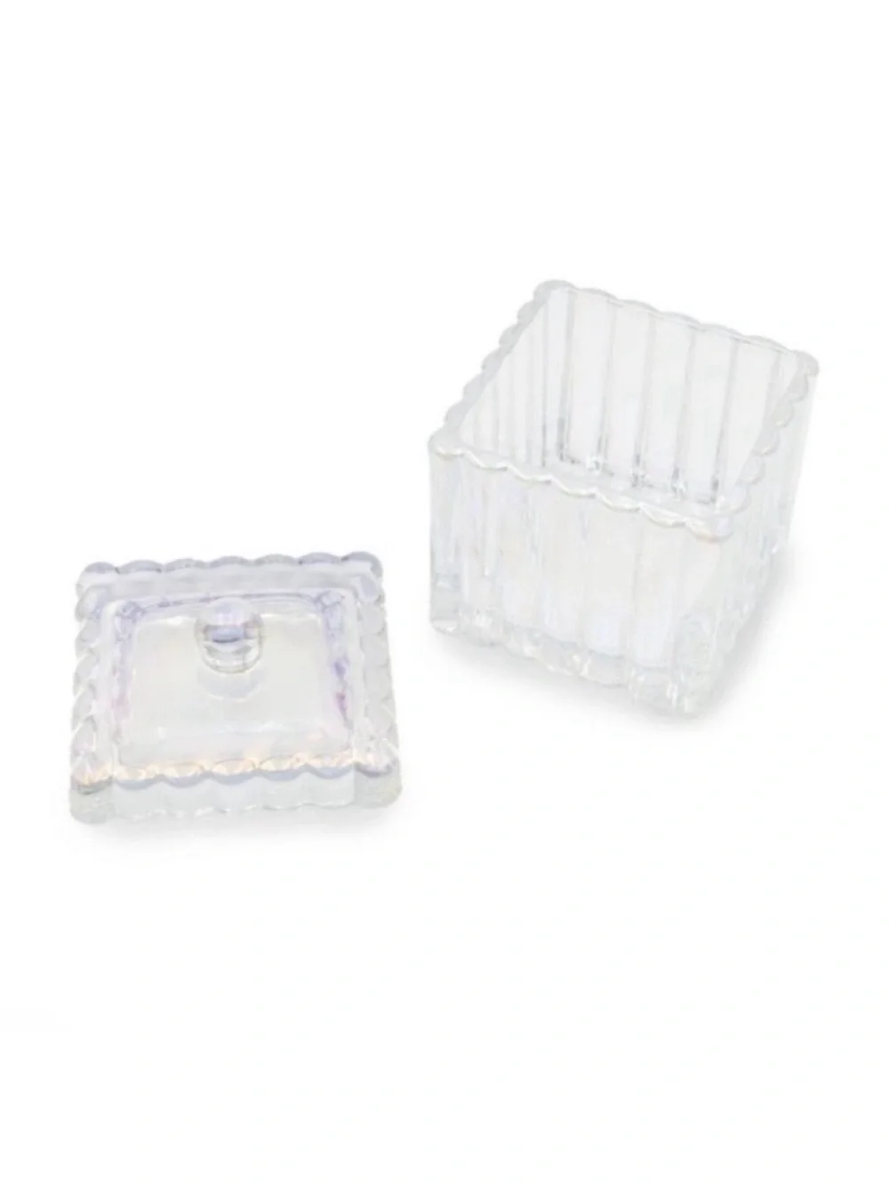 New! Target Bullseye Playground Iridescent Glass Trinket Box with Lid